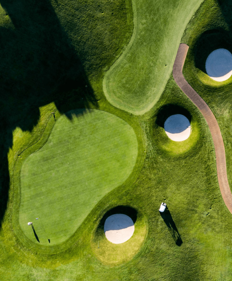 Overhead shot of golf course